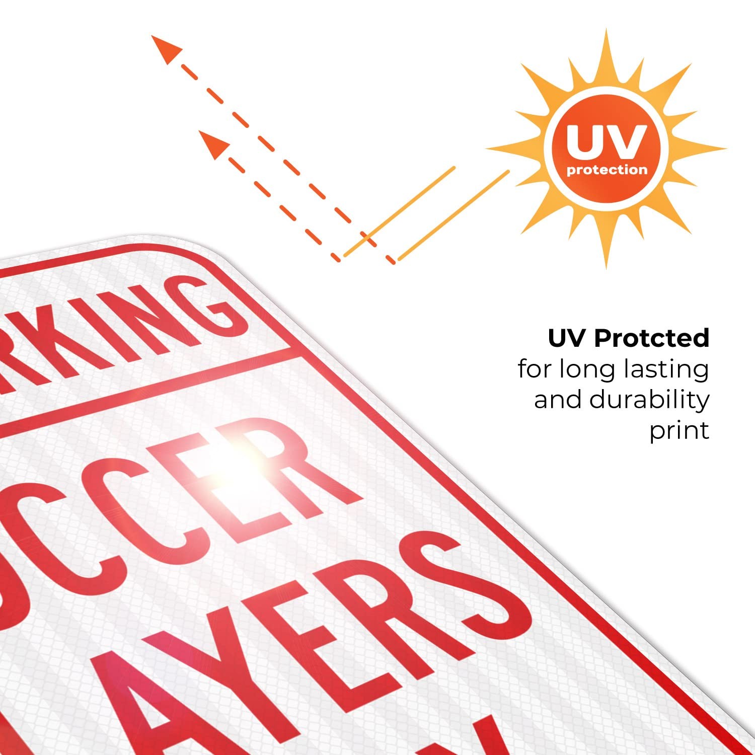 No Parking Soccer Players Only Sign, 12×18 Inches, 3M EGP Reflective .063 Alu…