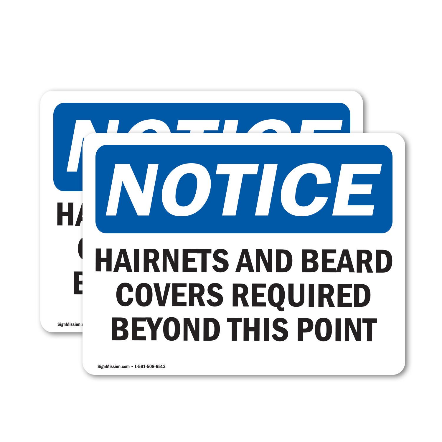 (2 Pack) Hairnets And Beard Covers Required Beyond OSHA Notice Sign Decal Metal