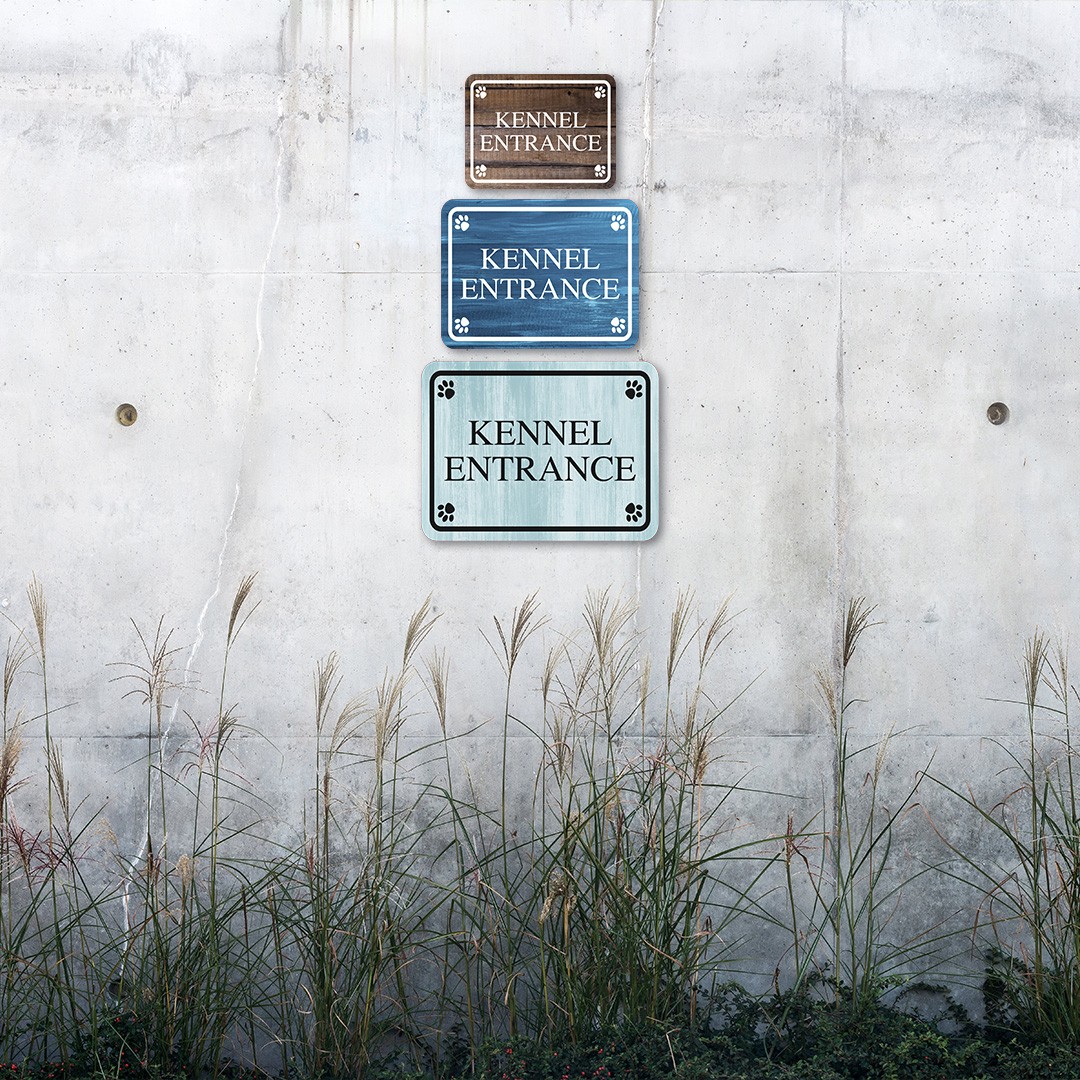 Classic Framed Plus Kennel Entrance Door or Wall Sign | Pet-friendly Signs