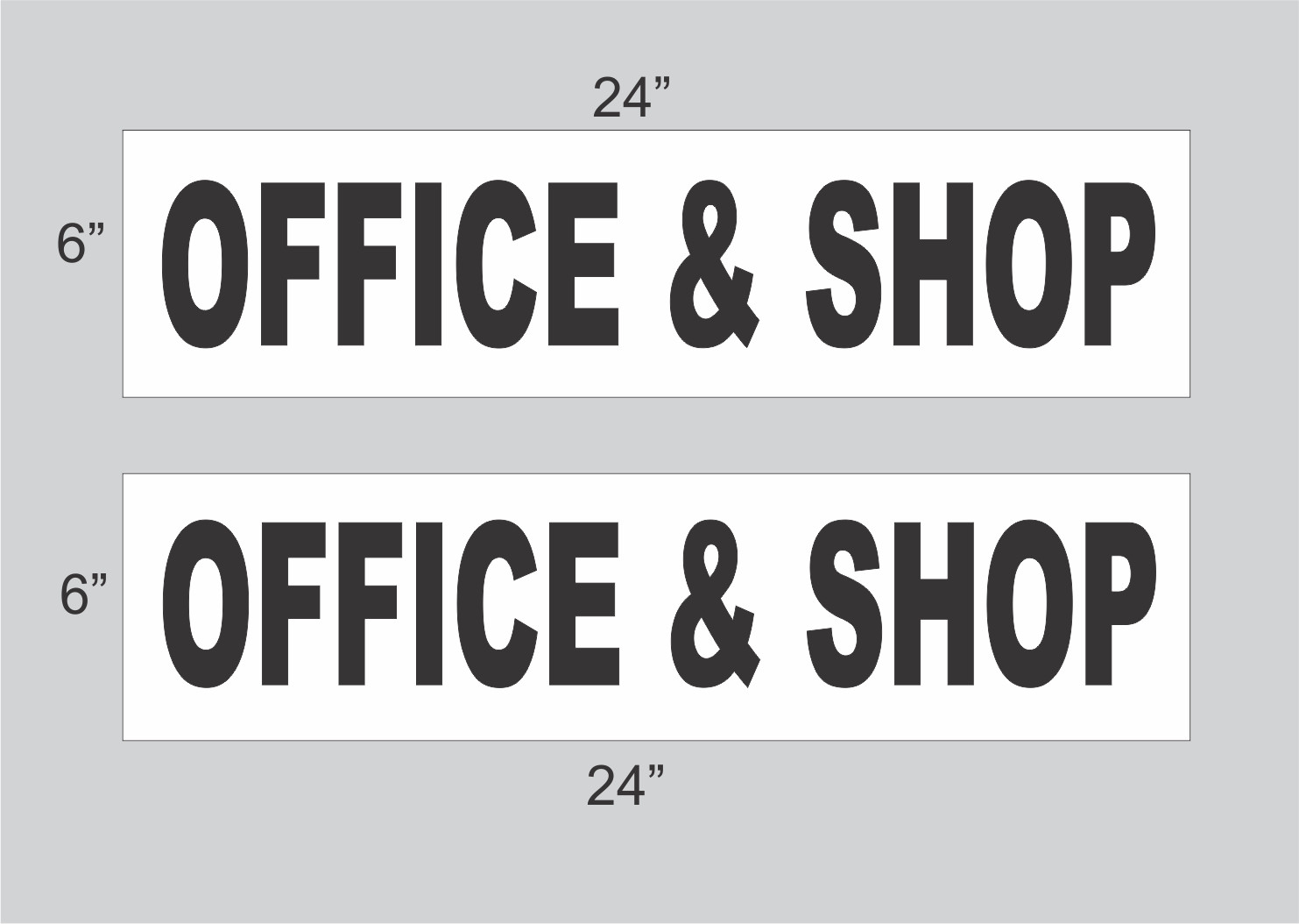 OFFICE & SHOP Black 6&Prime;x24&Prime; REAL ESTATE RIDER SIGNS Buy 1 Get 1 FREE 2 Sided