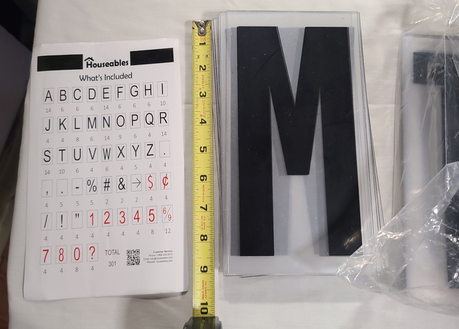 Houseables 8&Prime; Plastic Outdoor Readerboard Marquee Sign Letters ON 9&Prime; 301 Count