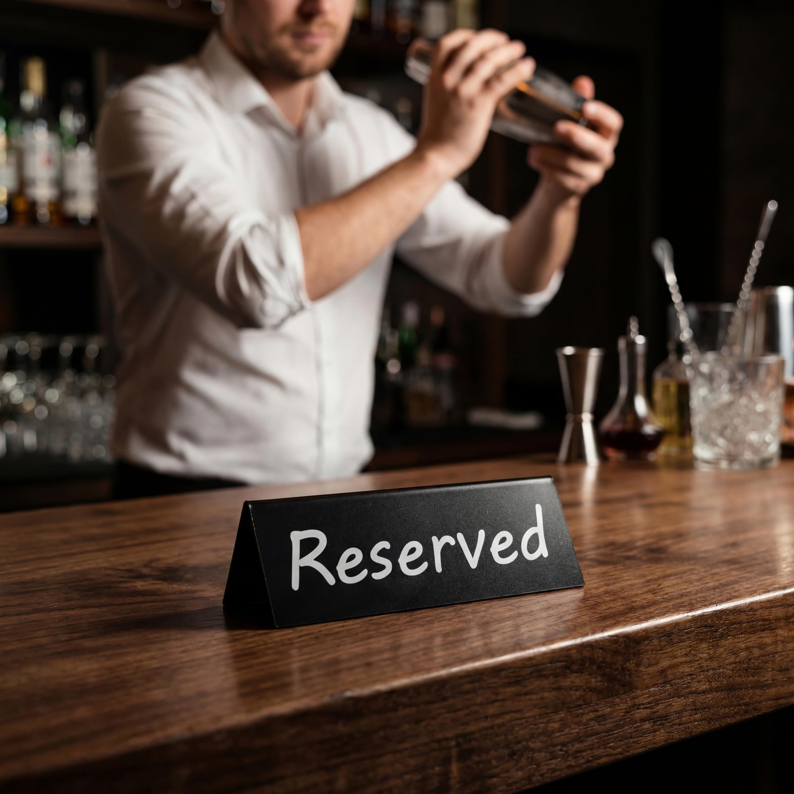 Acrylic Reserved Table Signs Wedding Party Restaurant Double Sided 6 PCS
