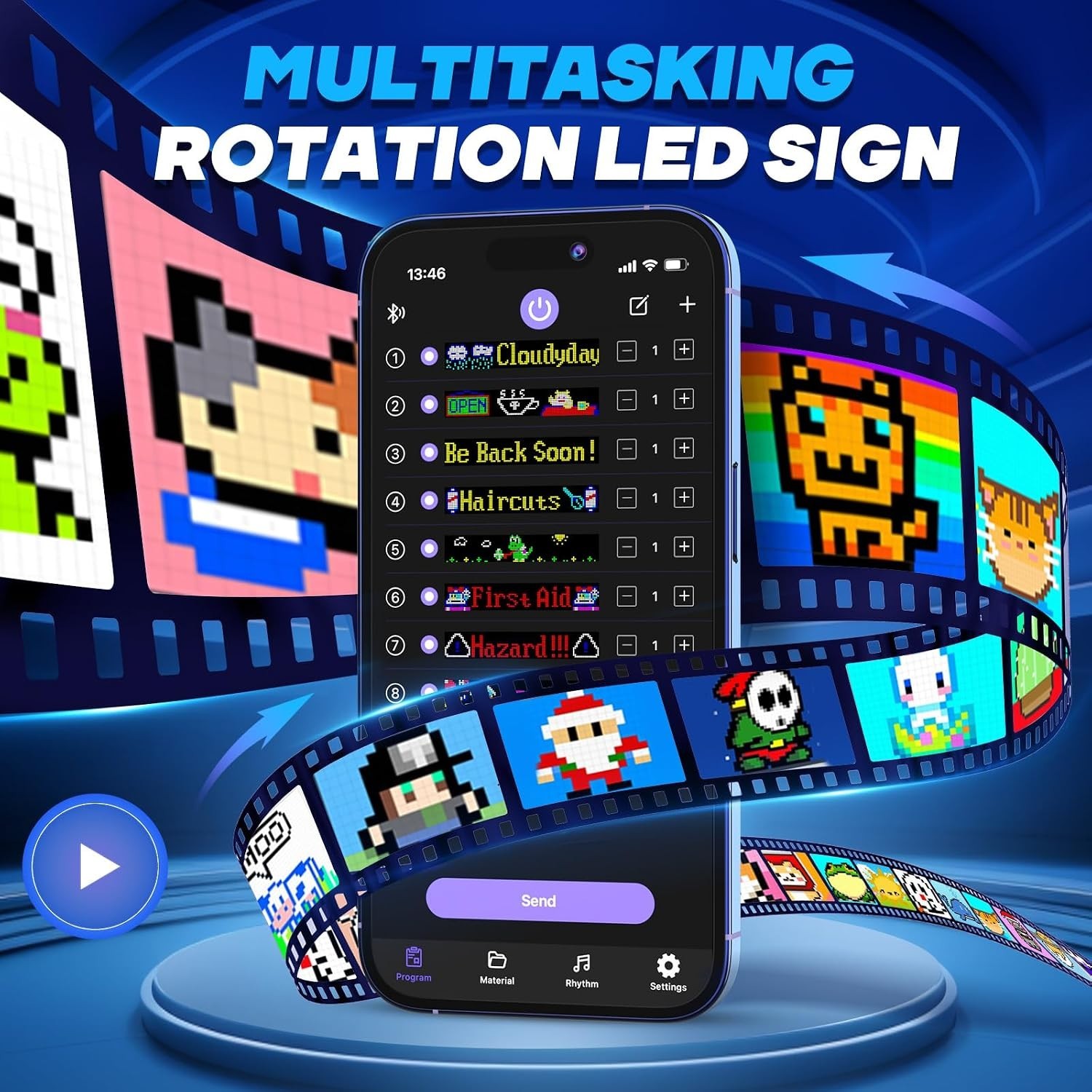 Eye-Catching Scrolling LED Sign, Bluetooth Control