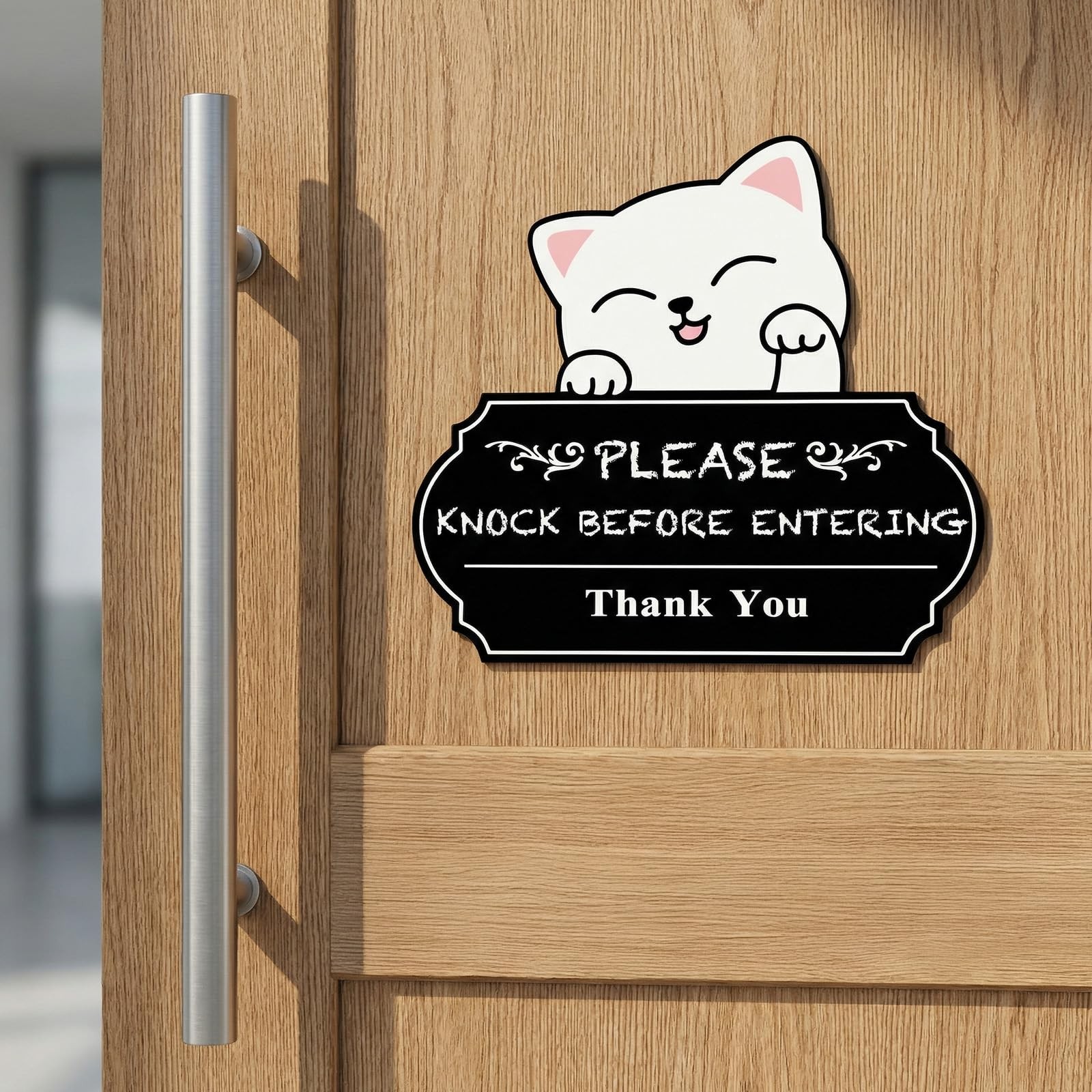 2Pcs Please Knock Sign for Door Stickers,Self Adhesive Knock Before Entering …