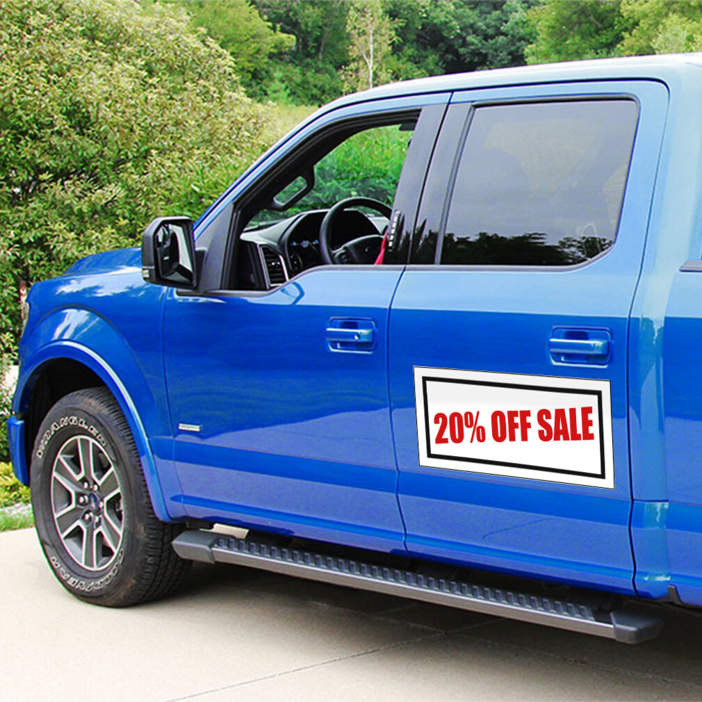 Car Magnet Set of 2 20% off Sale Promotion Business Industrial Sign