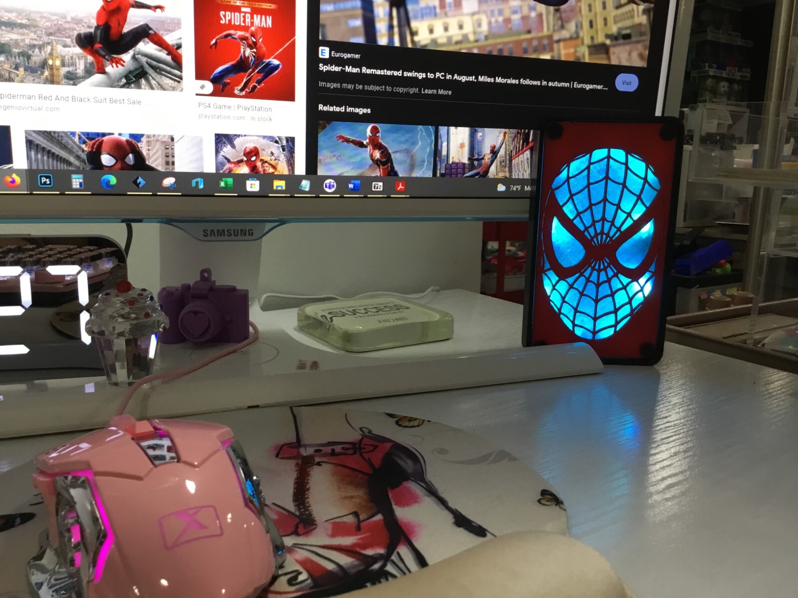 MultiColor Spiderman Pop LED Wall or Desk Sign With Remote, Funkos, Spider Man