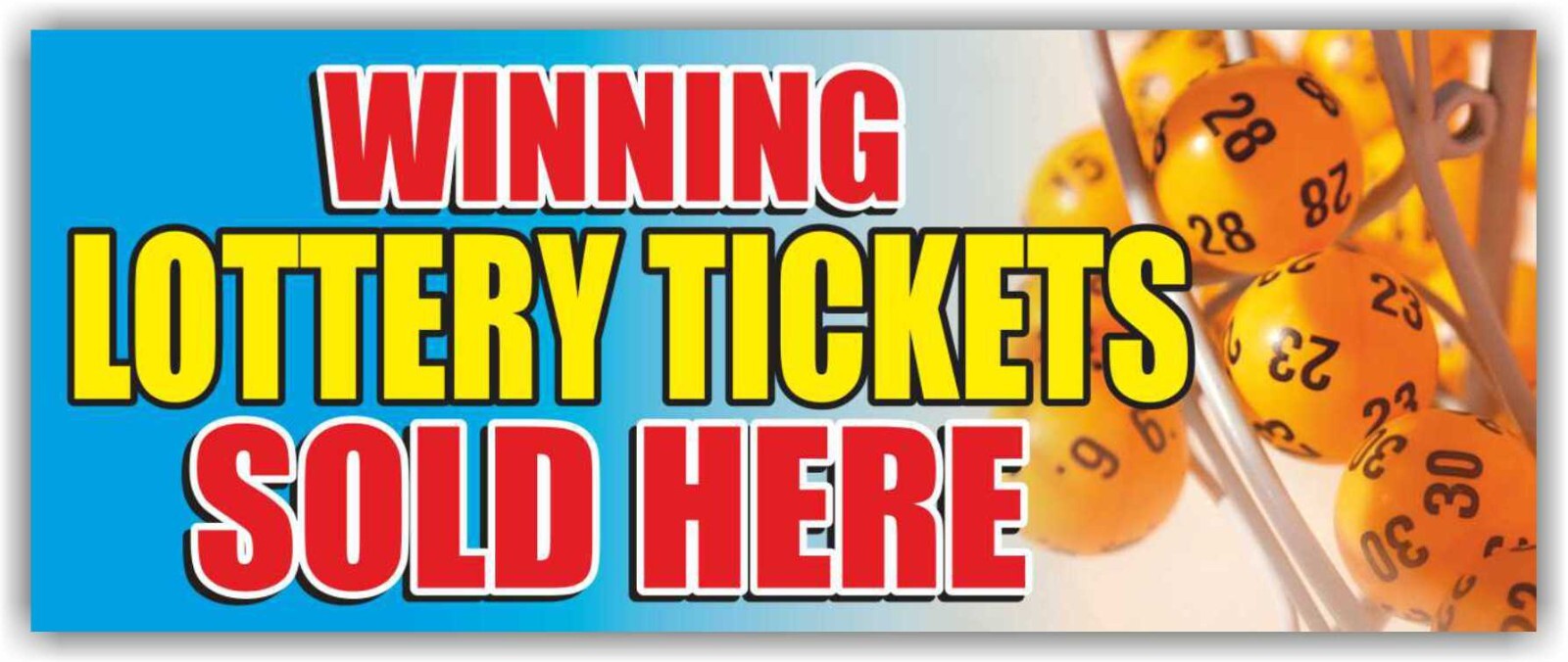 WINNING LOTTERY TICKETS SOLD HERE Advertising Banner Vinyl Sign Bingo Tonight