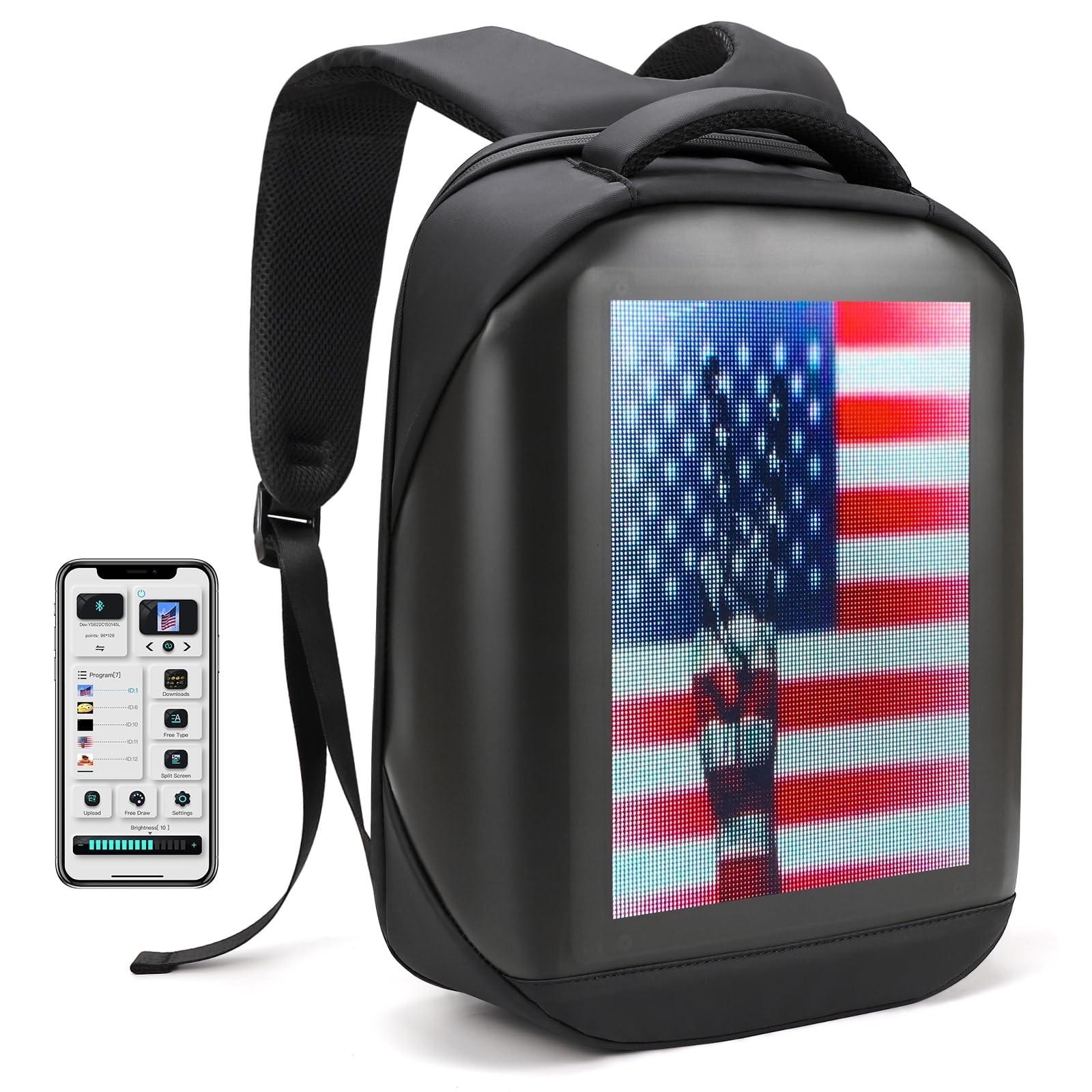 Led Backpack with Programmable Screen,HD Color Screen App Control 17 inches L…