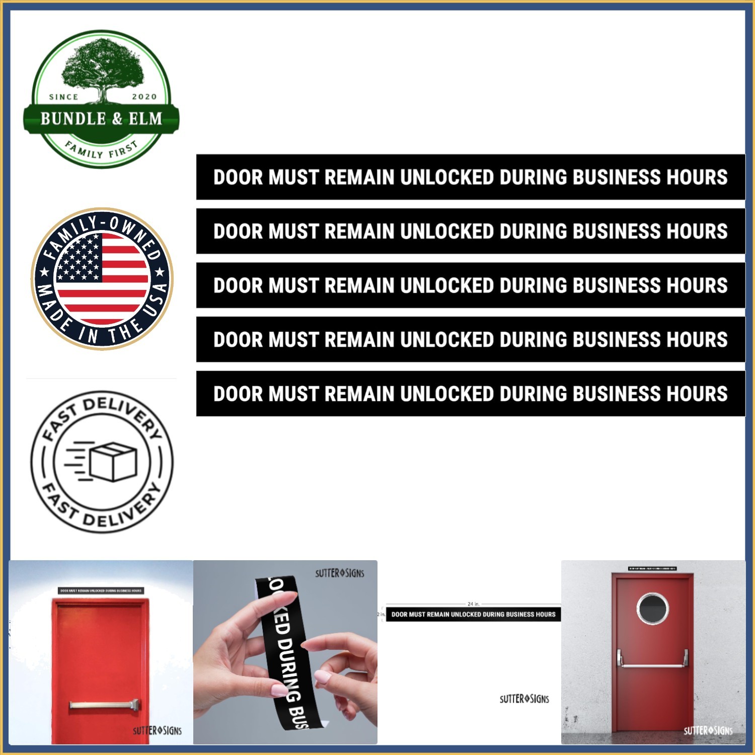 Weatherproof Business Sign Pack of 5 for Office Entrance Communication