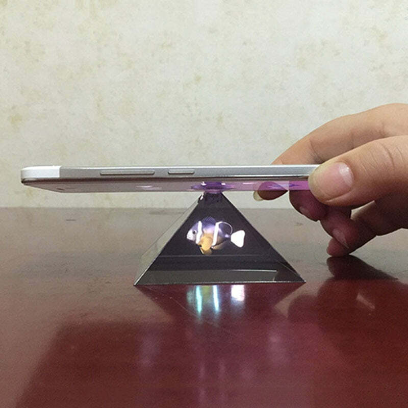 3D Hologram Pyramid Display Projector Video Stand Universal For Smart Mobile Pho