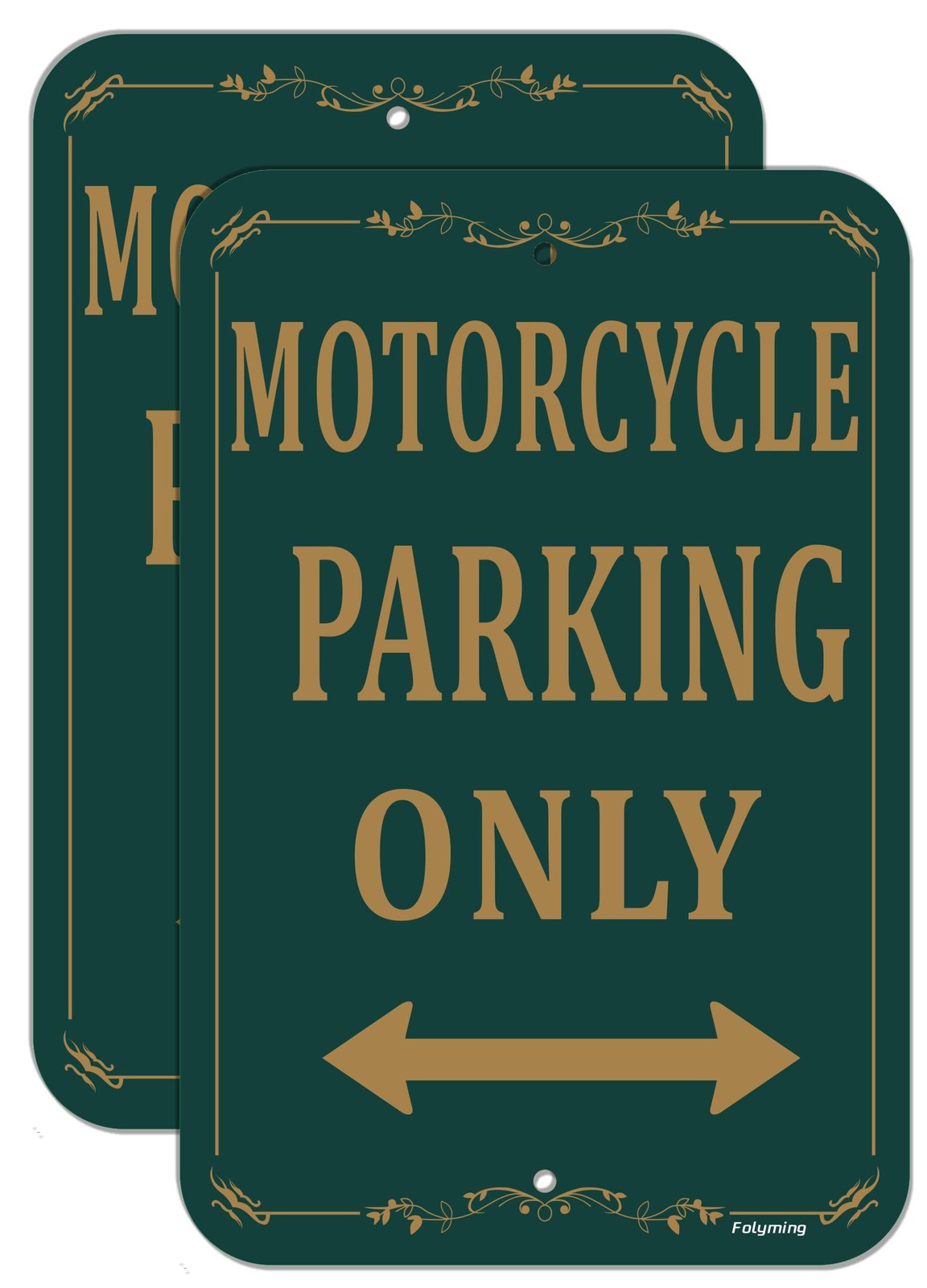 2-Pack « Motorcycle Parking Only » Signs 12×18&Prime; Metal Reflective Aluminum