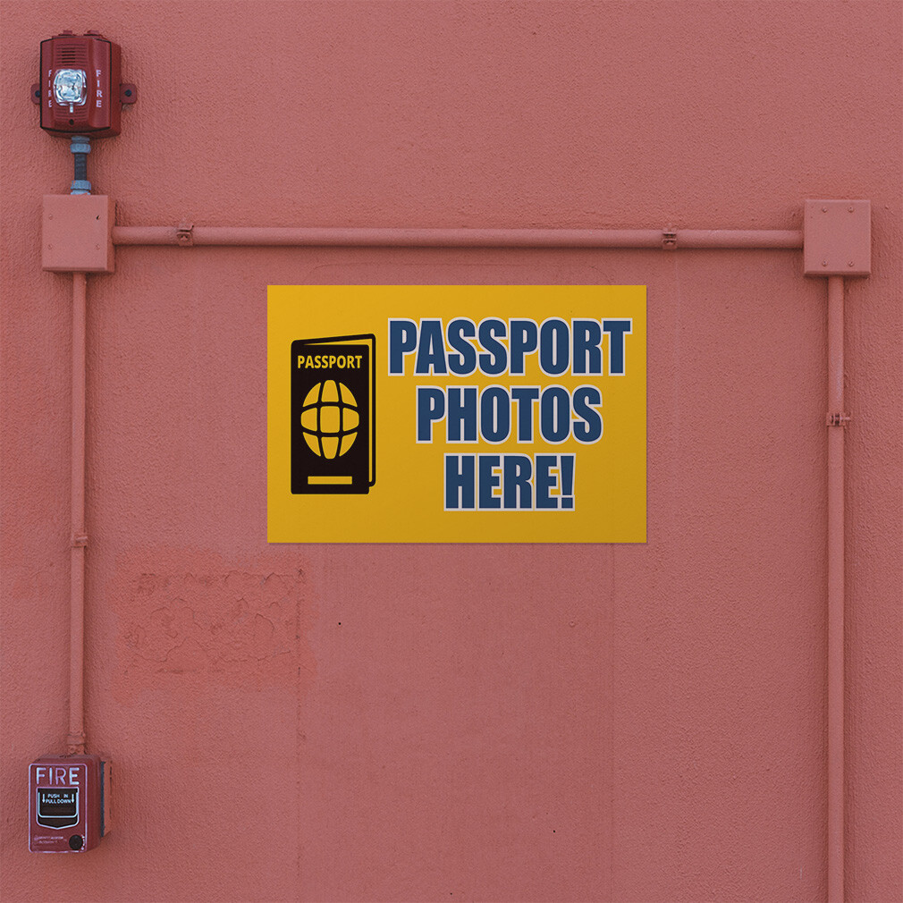 Decal Stickers Passport Photos Here! Advertising Printing Vinyl Store Sign Label