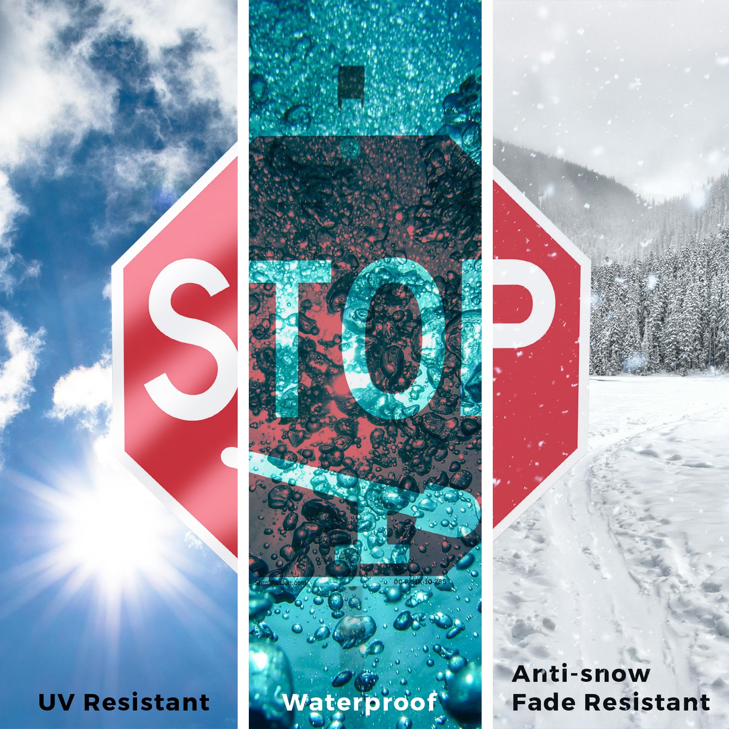 Stop Octagon Sign With Stake Weather Resistant UV Protected for Workplace