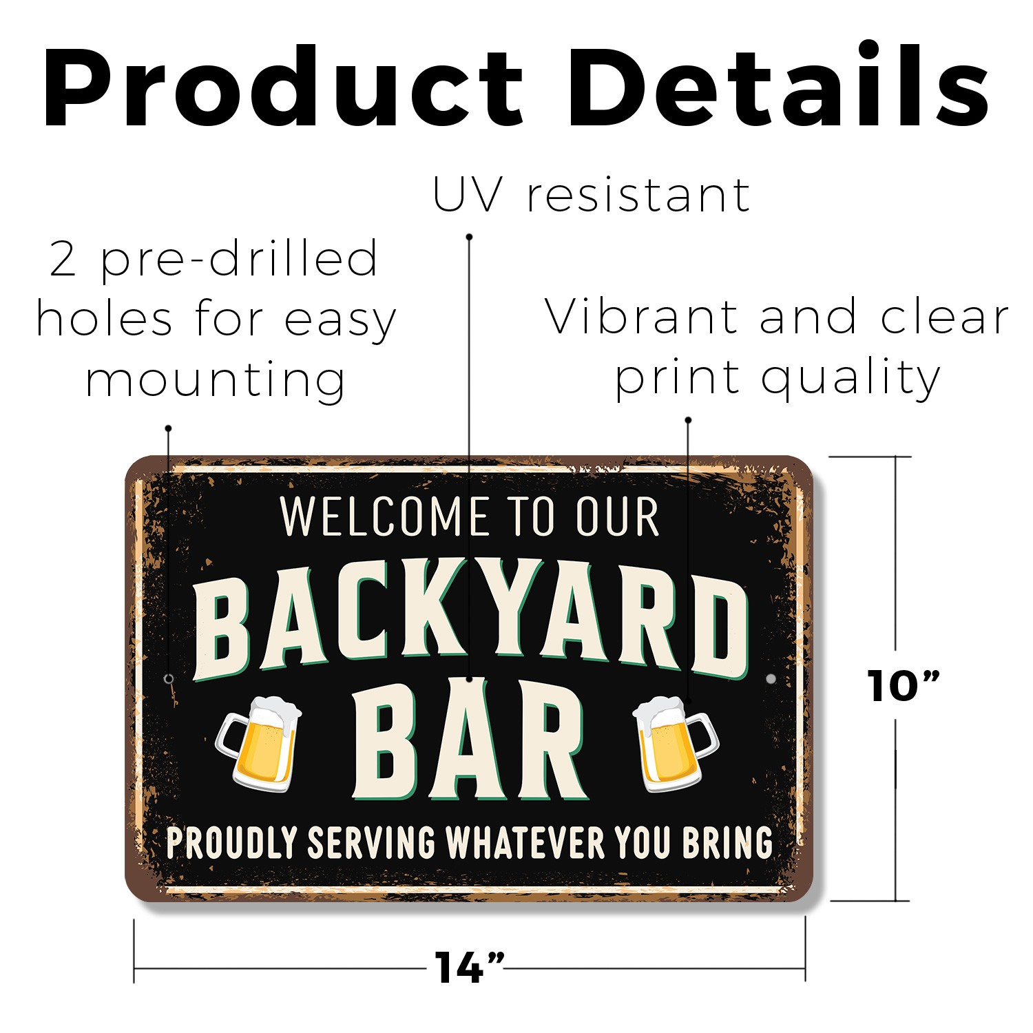 Backyard Bar Sign Good Friends Cold Drinks Durable Perfect for Patios Decks