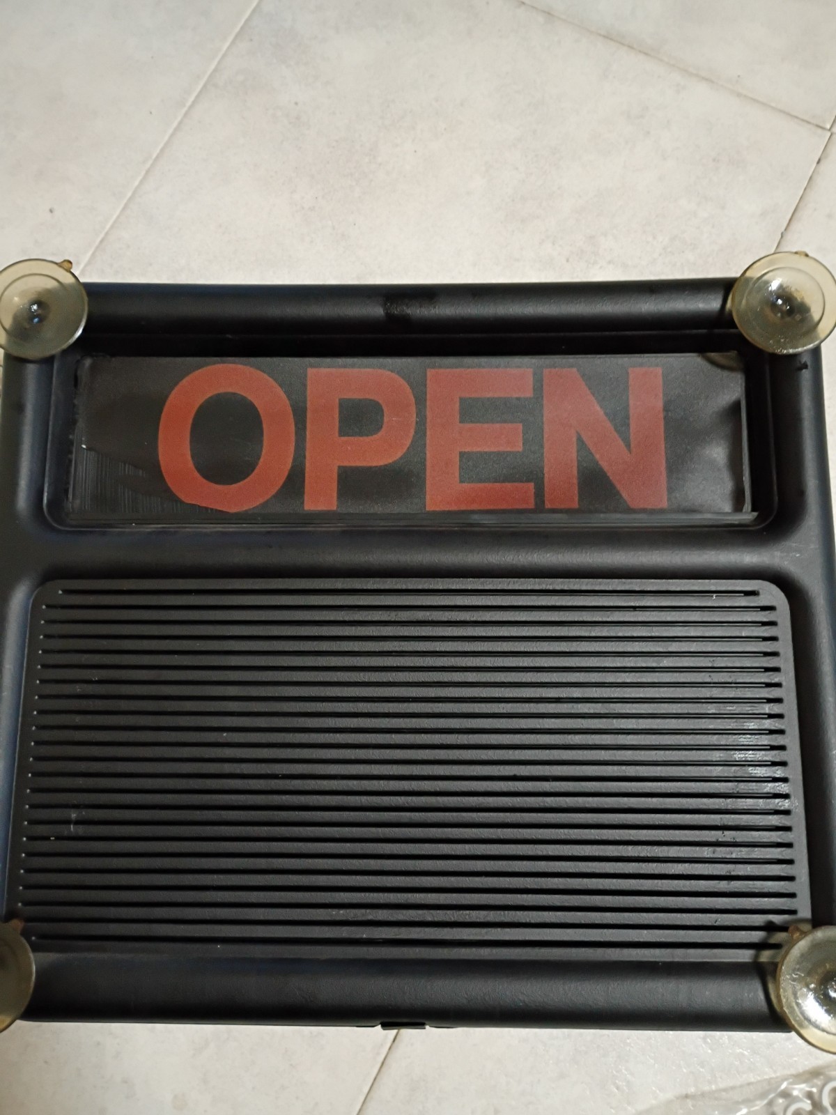 Quartet Open/Closed Window Message Sign 12×6 Store Business Hours – New (Defect)