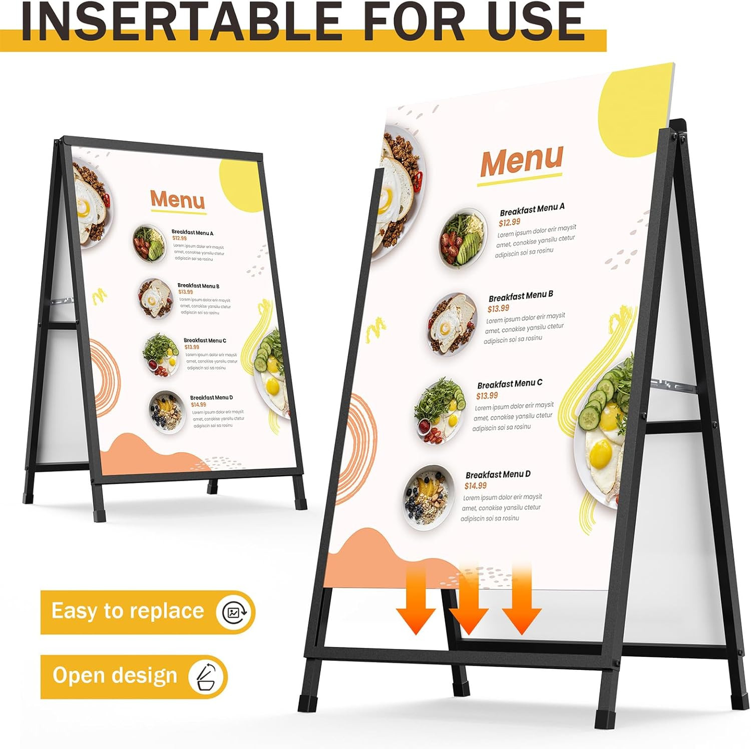 a Frame Signs 24X36 Inch Outdoor, Heavy Duty Sandwich Board Signs, Double-Sided