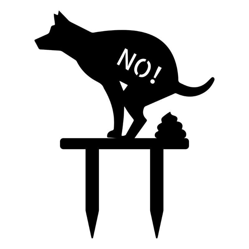 Beautiful Animal Design Garden Warning Sign Metal Yard Lawn Patios Stake Black