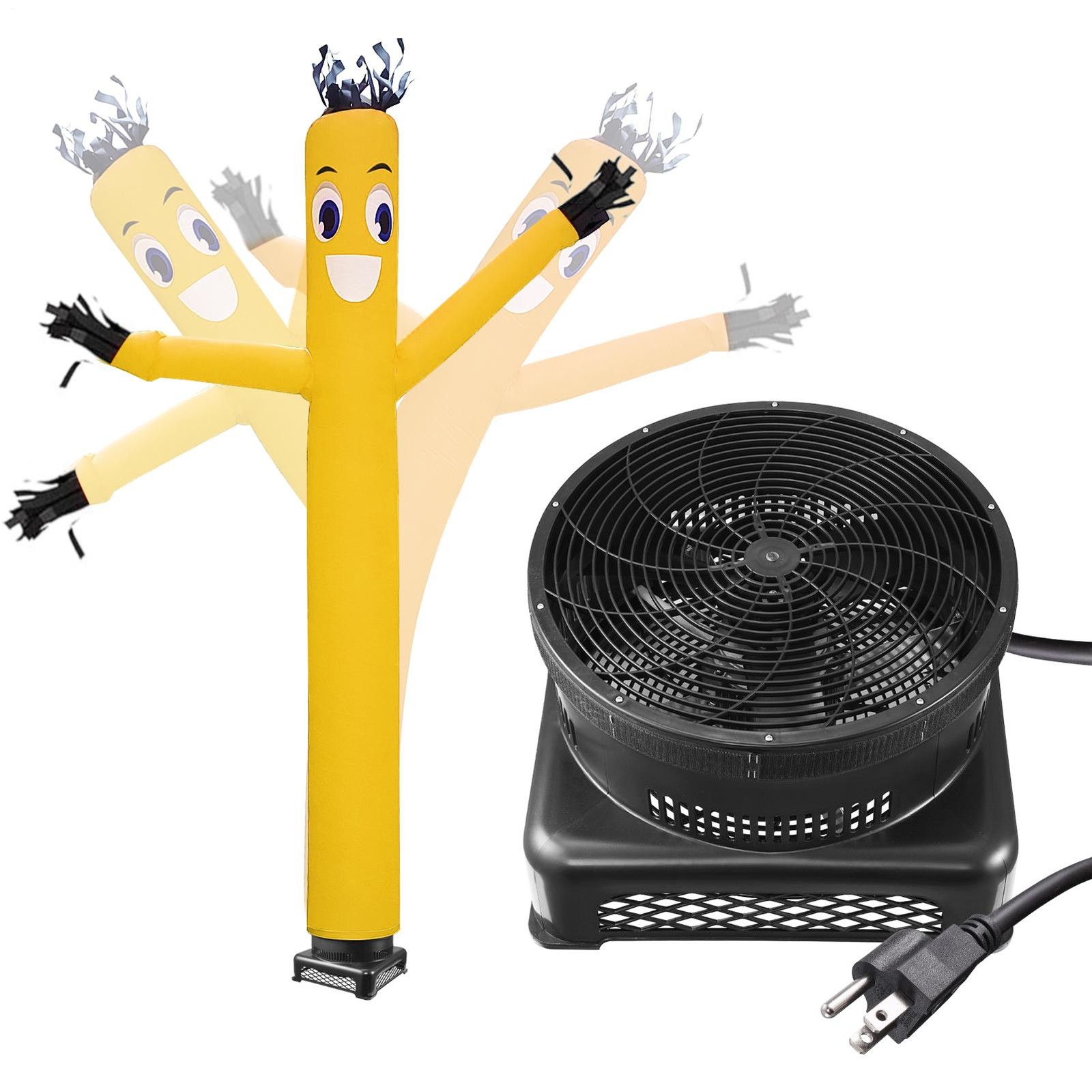 20ft Yellow Inflatable Dancing Sky Puppet Tube Man with Blower for Events