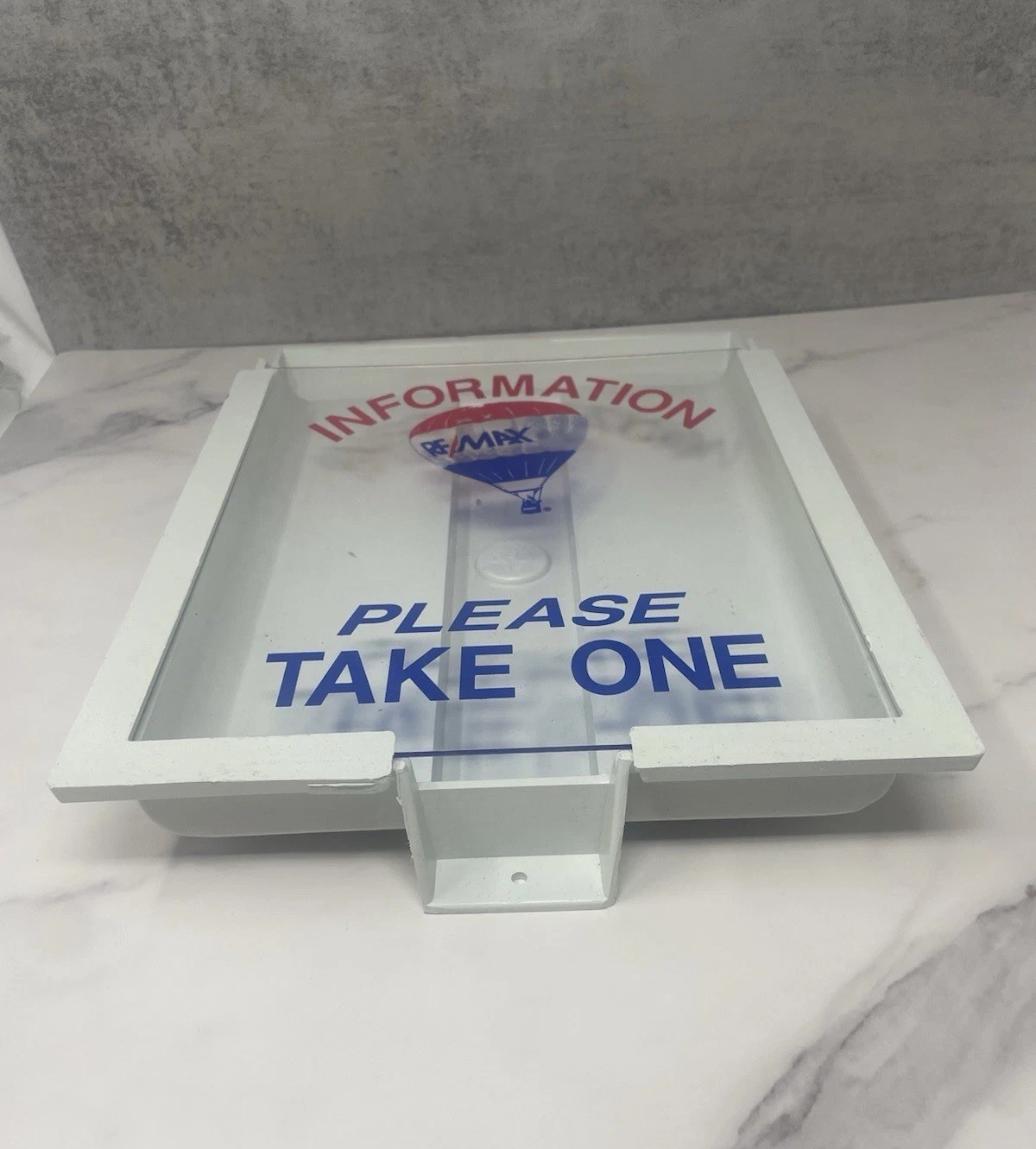 Real Estate Brochure Box Re/Max Flyer Holder Information Please Take One Plastic