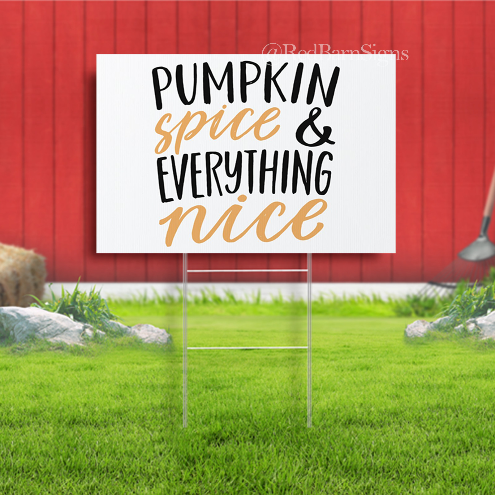 Orange & Black Pumpkin Spice Thanksgiving Quote Sign