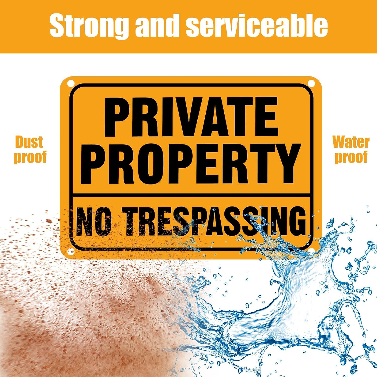 Reflective No Trespassing Signs 4 Pack 7×10 Aluminum Warning Property Security