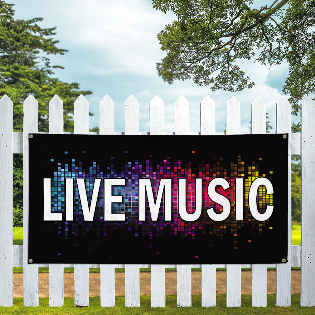 Vinyl Banner Multiple Sizes Live Music Business Business Concerts Outdoor