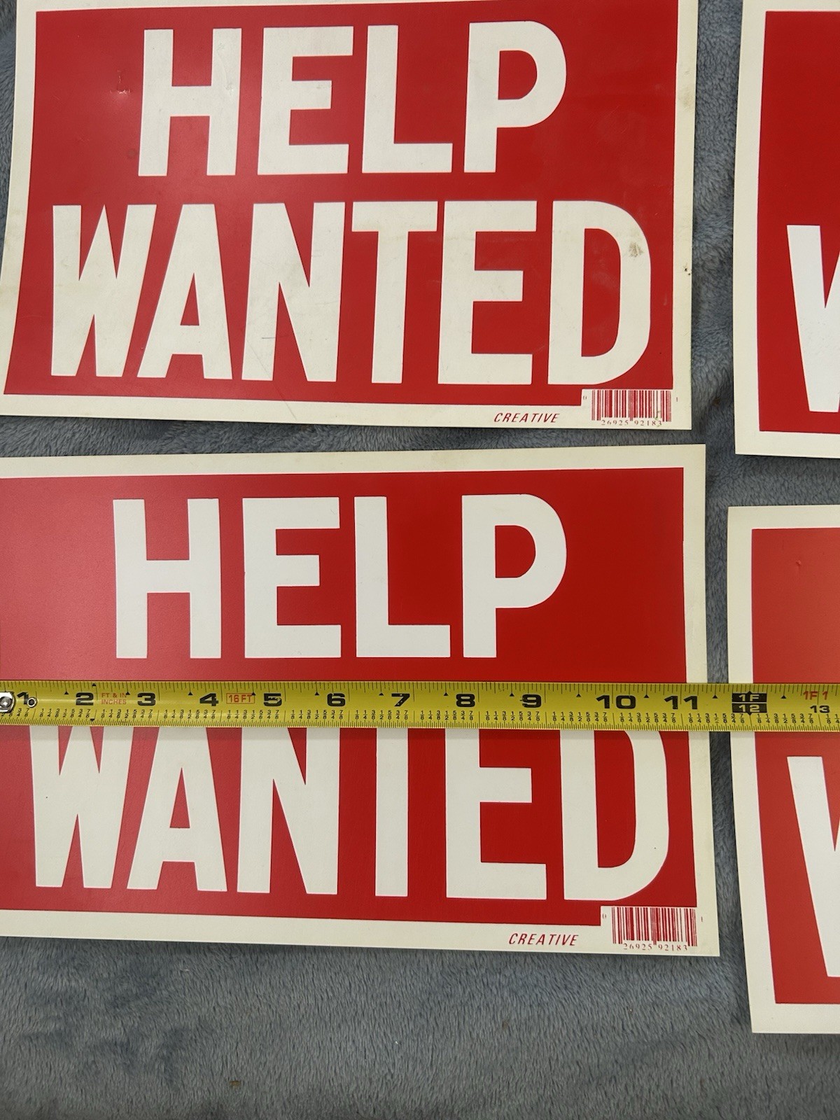 5 Pcs Red & White Flexible Plastic « HELP WANTED  » Sign 7.5X11.5 Inch US Seller
