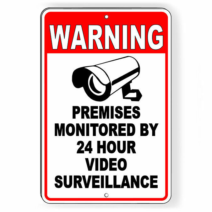 Warning Monitored Video Surveillance 24hr Security Camera Metal Sign 5 SIZES S31