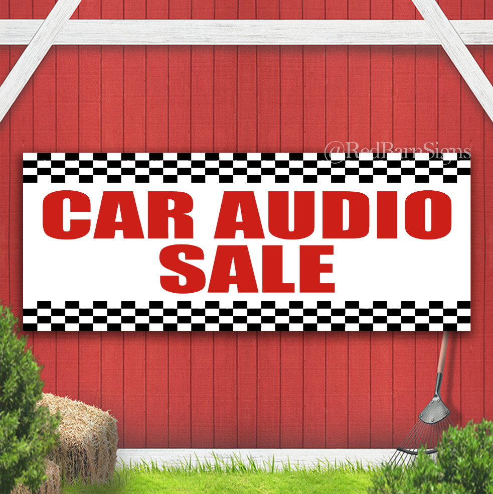 CAR AUDIO SALE Stereo Speakers Service Auto Sound Indoor Outdoor Banner Sign