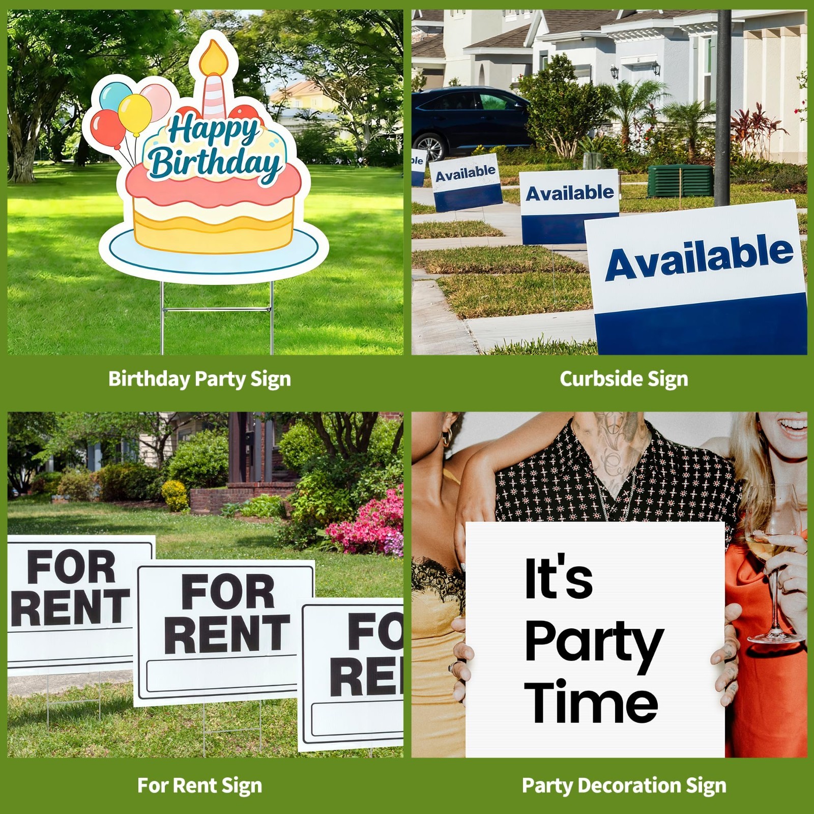 25 Pack Large Blank Yard Signs 24×18&Prime; with Metal Stakes – Waterproof Lawn Poster