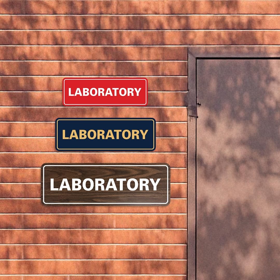Standard Laboratory Sign Black Large 1 Pack Medical Science Room Wall Door