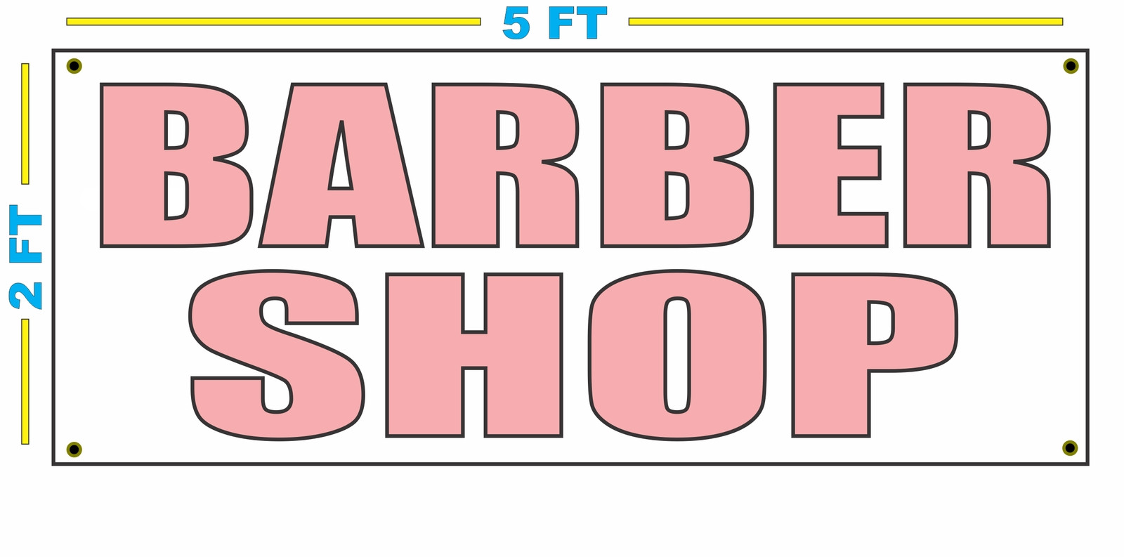 BARBER SHOP in LITE PASTEL PINK Banner Sign NEW Size