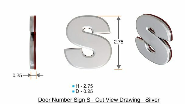 1 PCS – Apartment Number Sign/Mailbox Number Sign,. Letter S ….-REF24-1027