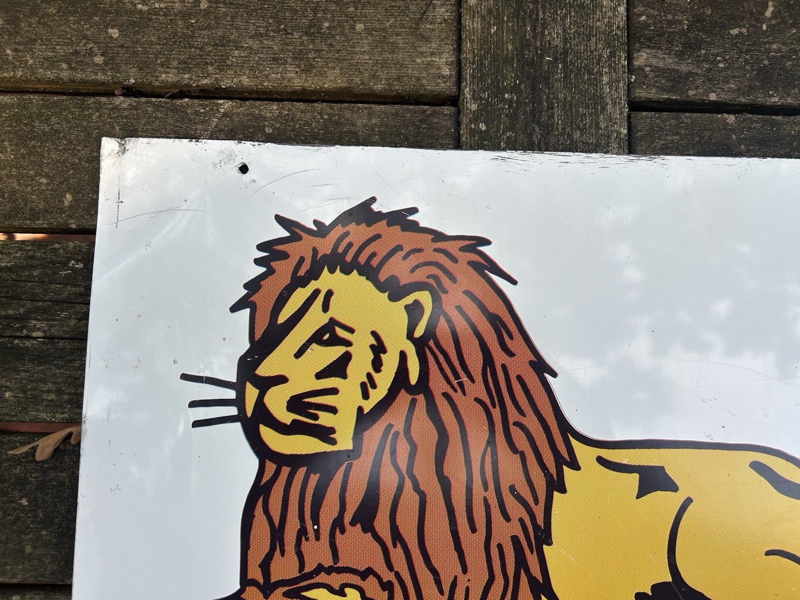 Original 2 Sided Lyon Realty Sign w Lion Graphic Logo.
