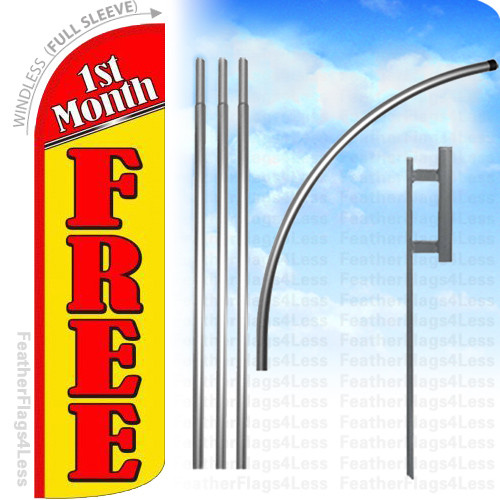 1ST MONTH FREE – WINDLESS Swooper Flag KIT Feather Rent Banner Sign – yq