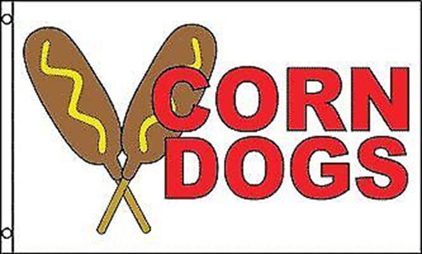 High Quality Corn Dogs Polyester Flag Banner Sign | 3&rsquo;x 5&prime; | All Weather