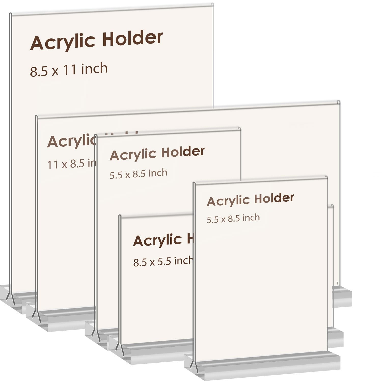 newnewshow 8.5×11 Acrylic Sign Holder 3 Pack Vertical 3 8.5*11, Clear