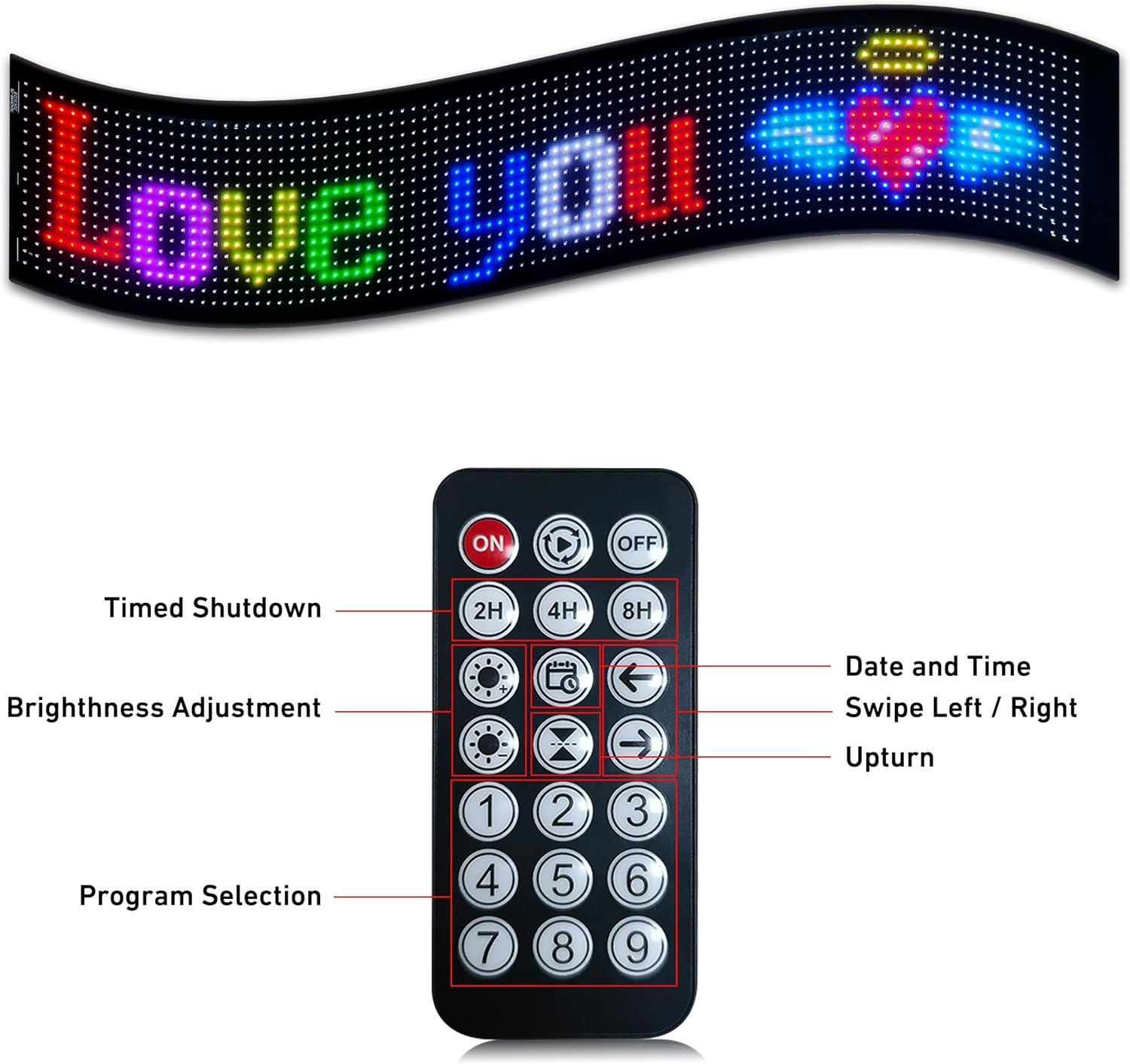 Large Programmable LED Scrolling Sign for Business, Parties & Home Decor
