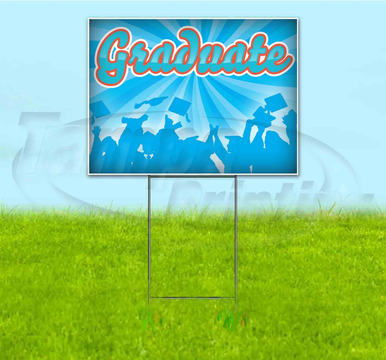GRADUATE 18×24 Yard Sign WITH STAKE Corrugated Plastic Bandit Lawn USA