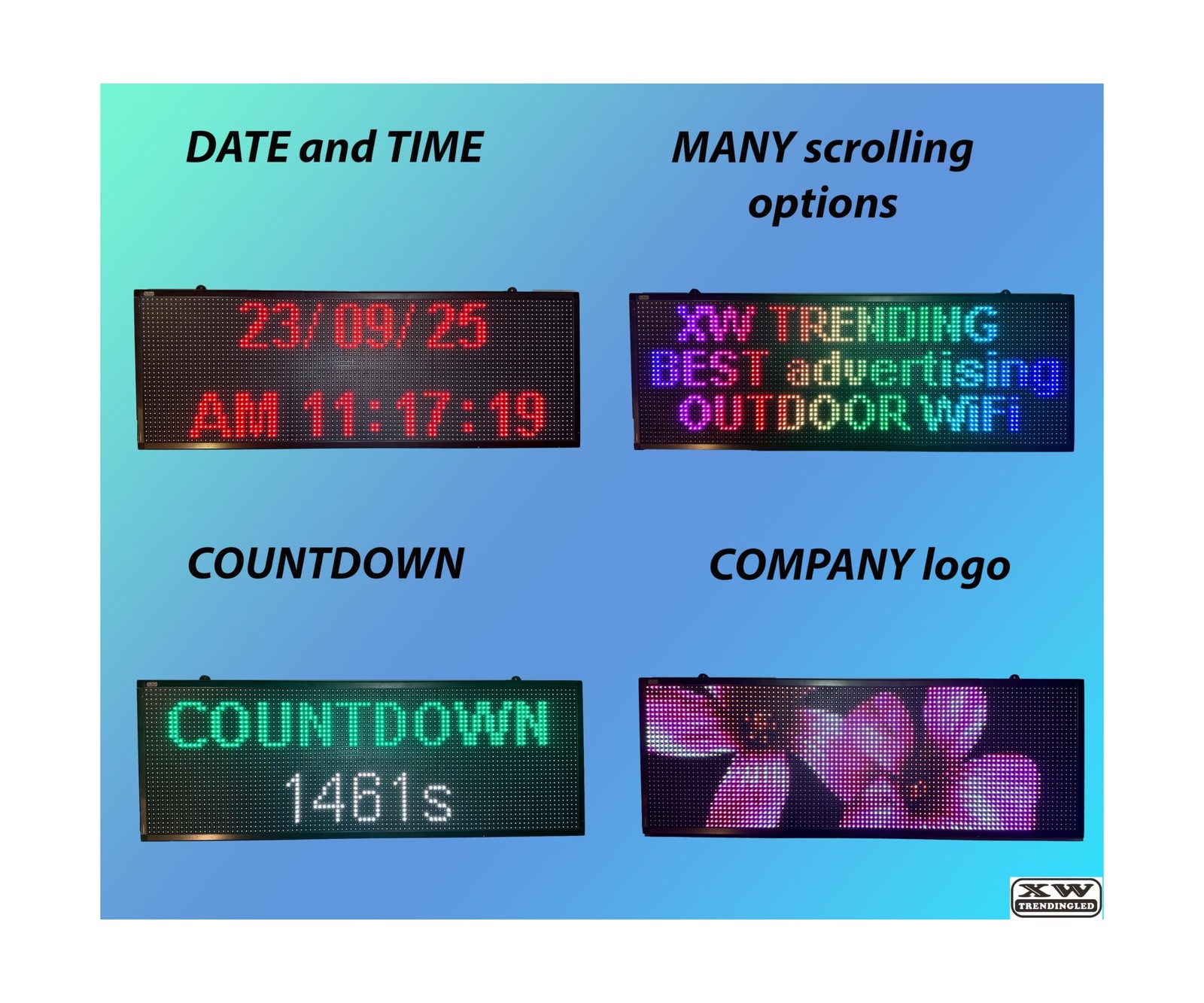 LED sign, scrolling sign 40&Prime; x 14&Prime;, WiFi perfect tool for advertising, color …