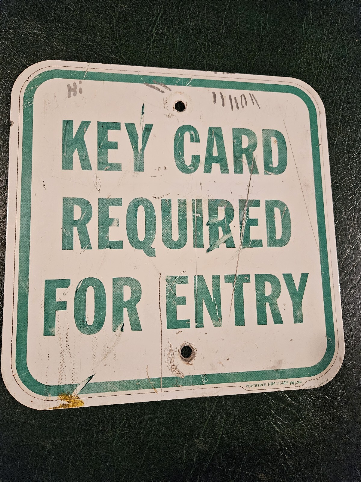 KEY CARD REQUIRED FOR ENTRY VINTAGE ORIGINAL METAL SIGN