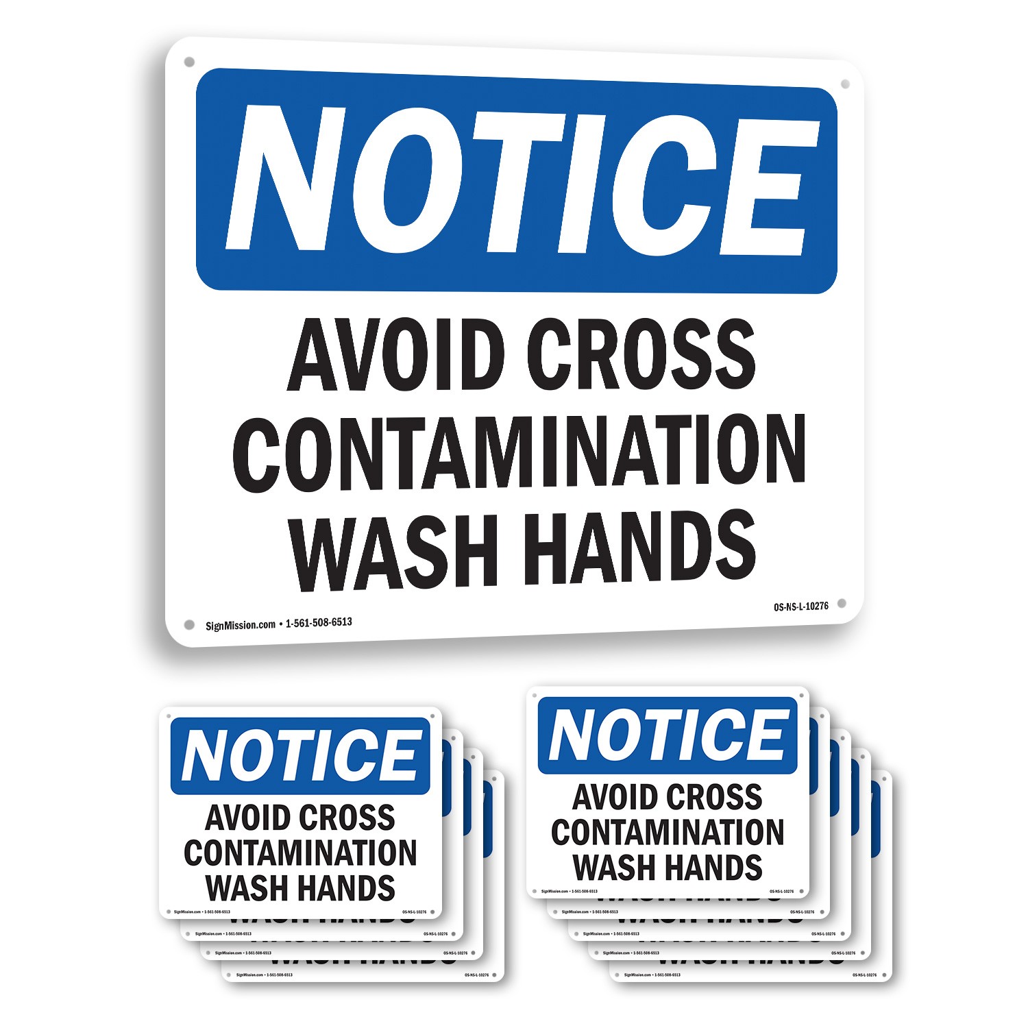 Avoid Cross Contamination Wash Hands OSHA Notice Sign Or Decal – 5 or 10 Pack