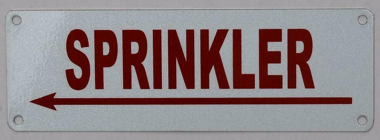 Sprinkler Left Arrow Sign (White, Reflective !!, Aluminium 2X6)–REF24-1027