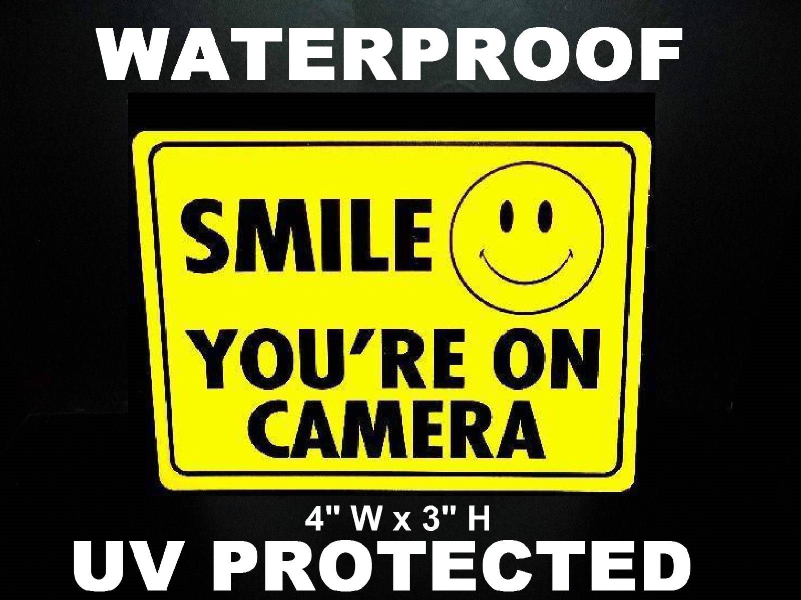 Party Store Glass Window Warning Stickers Smile You&rsquo;re On Video Camera Recording