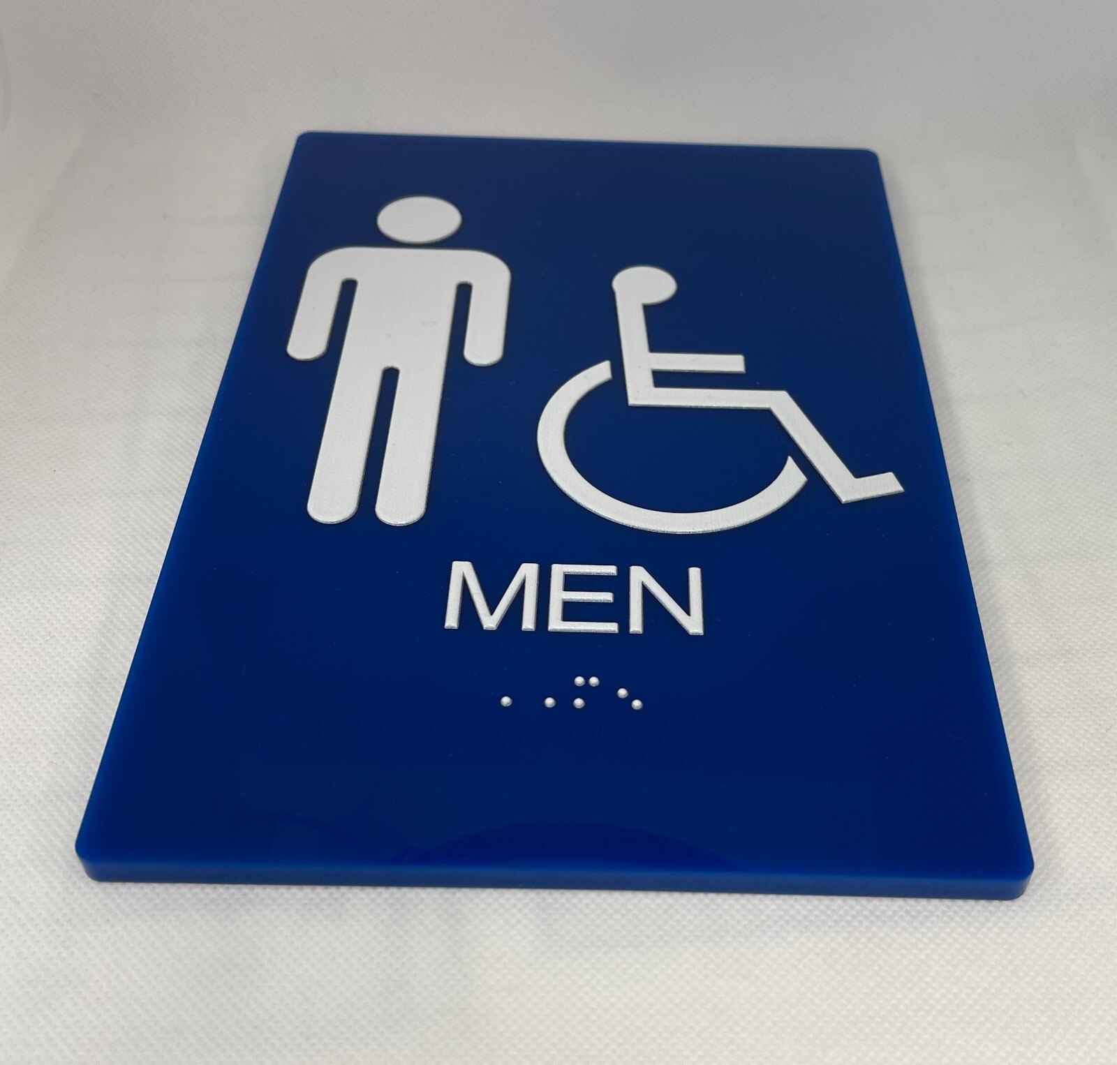 ADA / Braille Compliant Acrylic Restroom Signs, 6&Prime;X9&Prime; », 12&Prime; Round , 11&Prime; Triangle