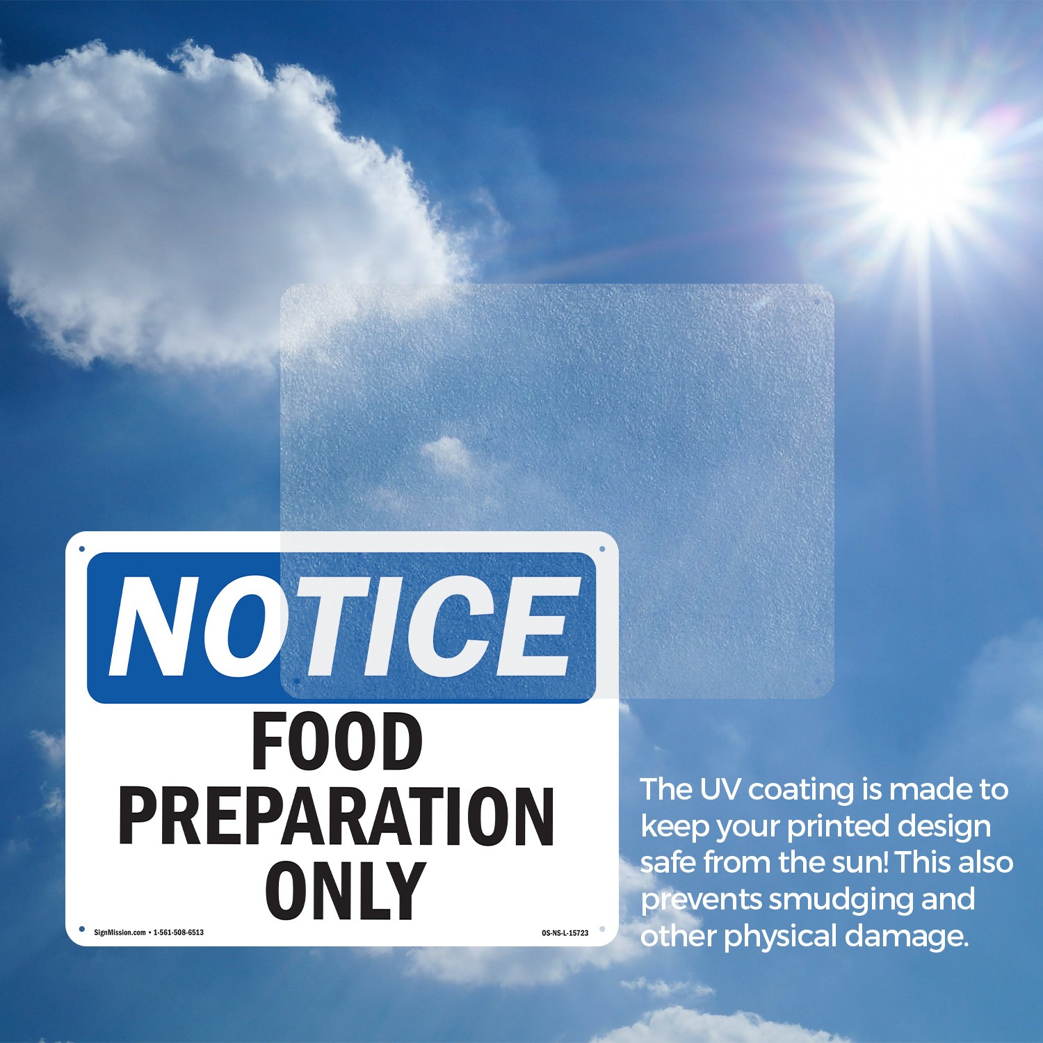 Food Preparation Only OSHA Notice Sign Metal, Plastic, Or Decal – 5 or 10 Pack