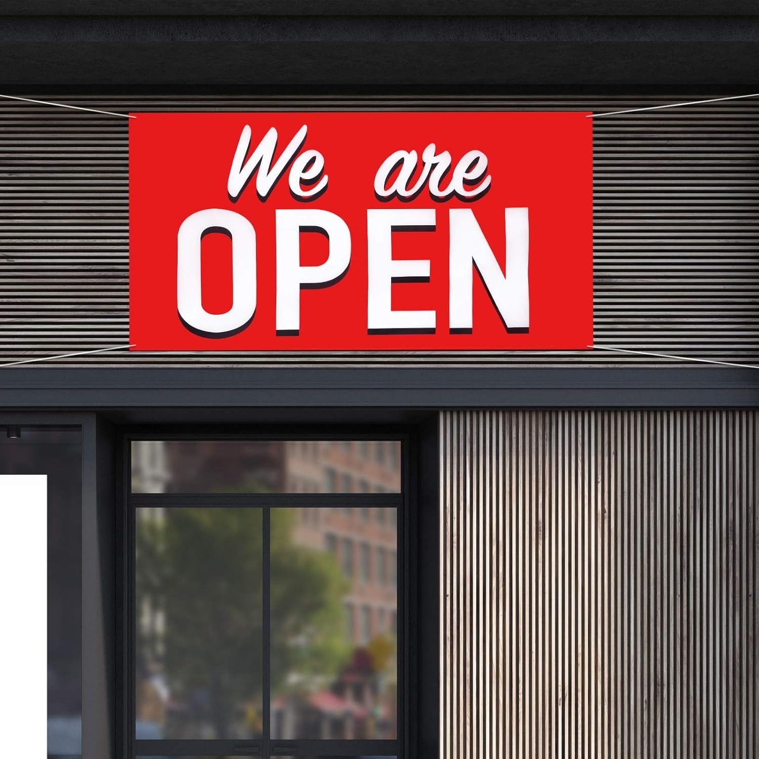 We Are Open Banner Polyester Oxford Cloth We Are Open Store Sign Outdoor Indo…
