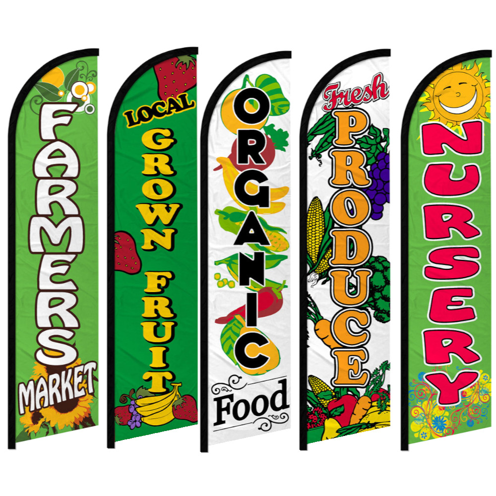 Farmer&rsquo;s Market Full Curve Windless Swooper Flag Organic Local Produce