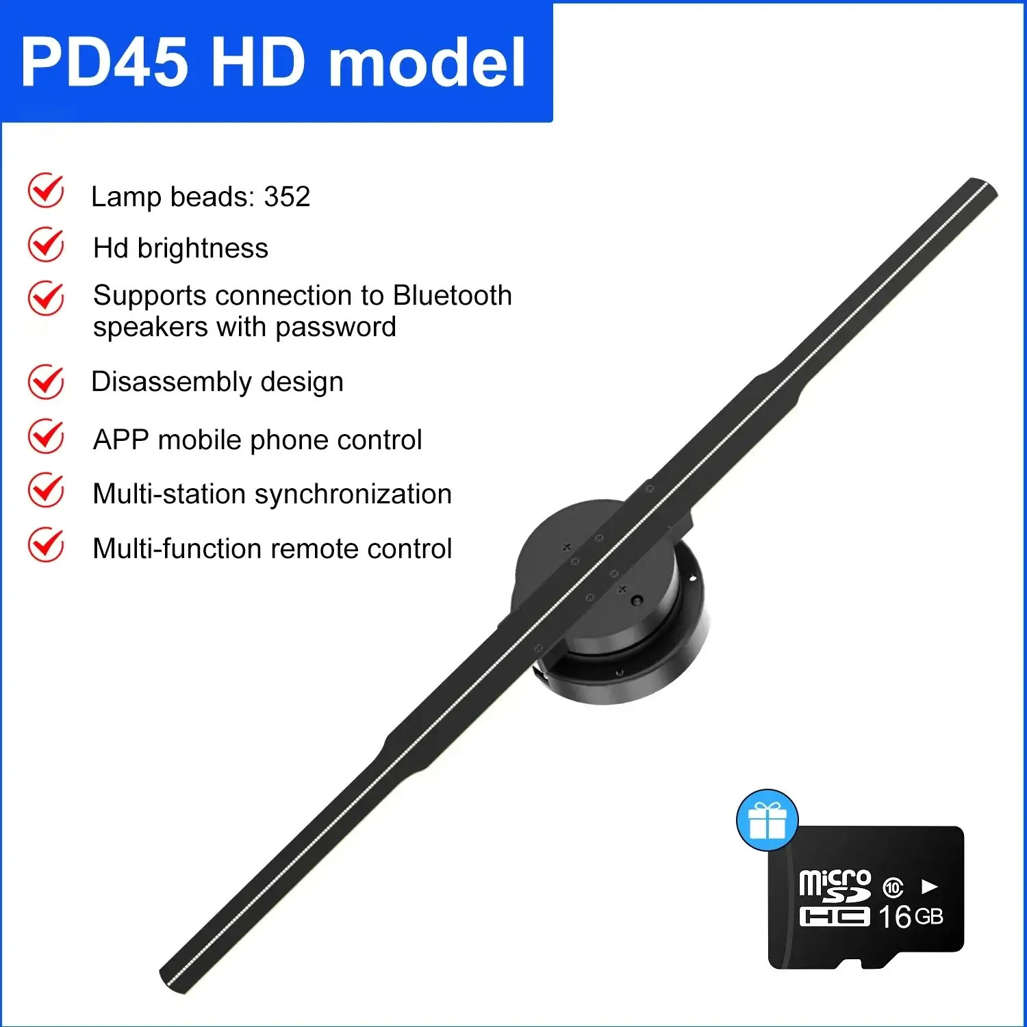 3D Hologram Fan LED Display Advertising Projector Shop Video Sign 3D Hologram