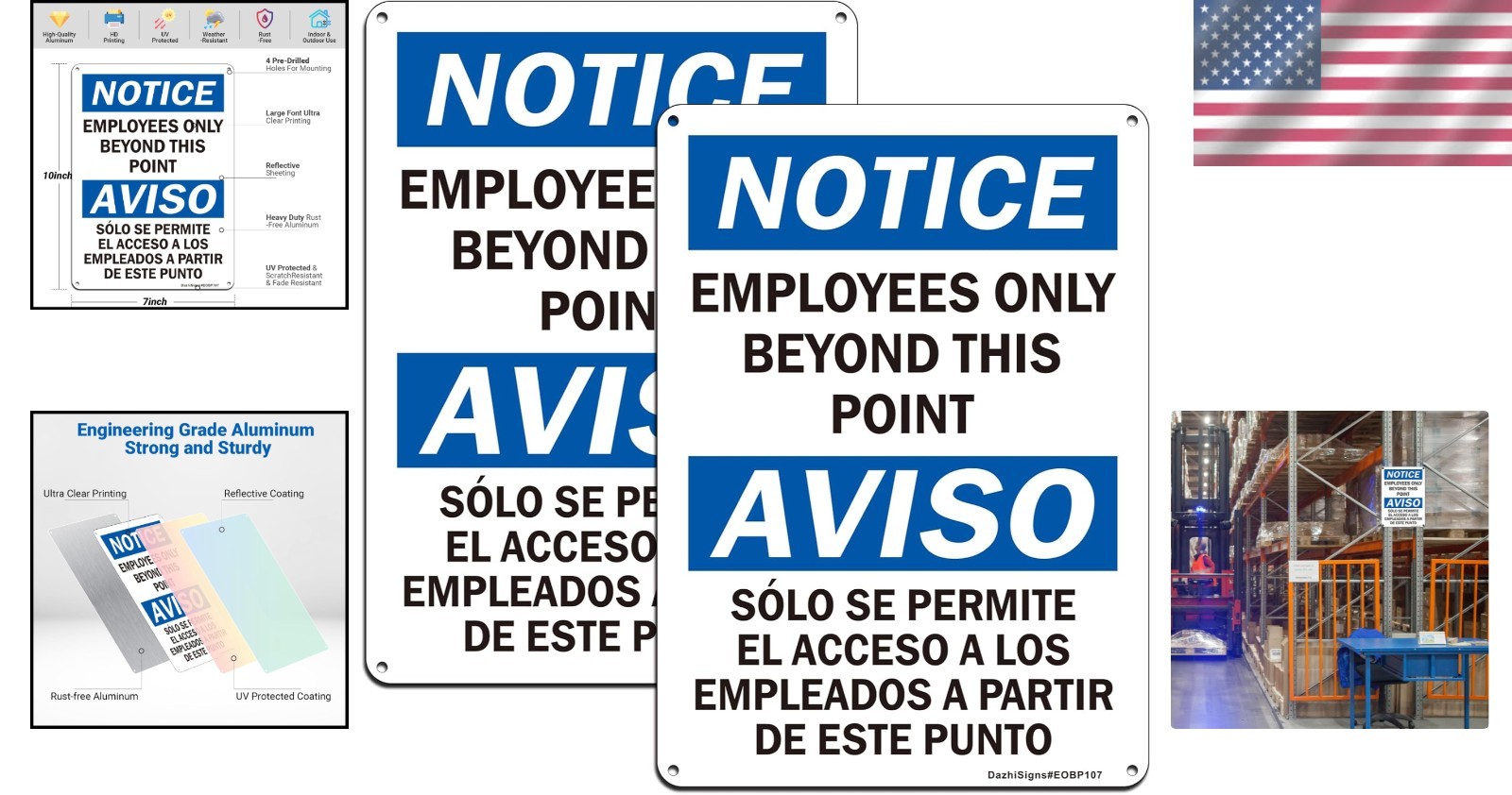 10 »x7 » Rust-Free Reflective &lsquo;No Customers Allowed&rsquo; Sign – 2 Pack, Easy Install